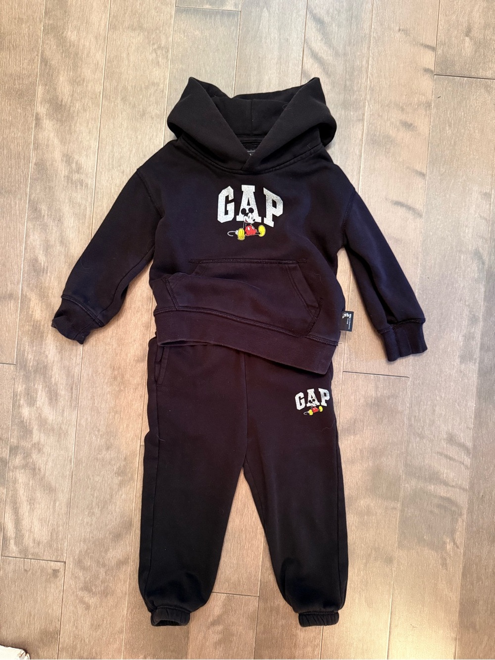 GAP Kids Black Mickey Hoodie & Jogger Set
